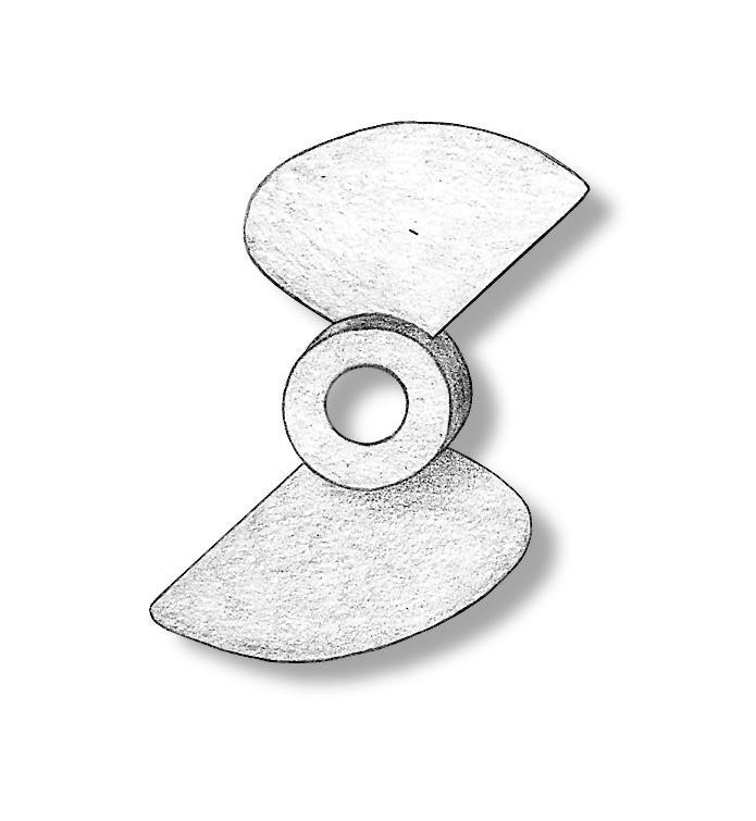 Metal 2 Blade Propellers for static models 30mm