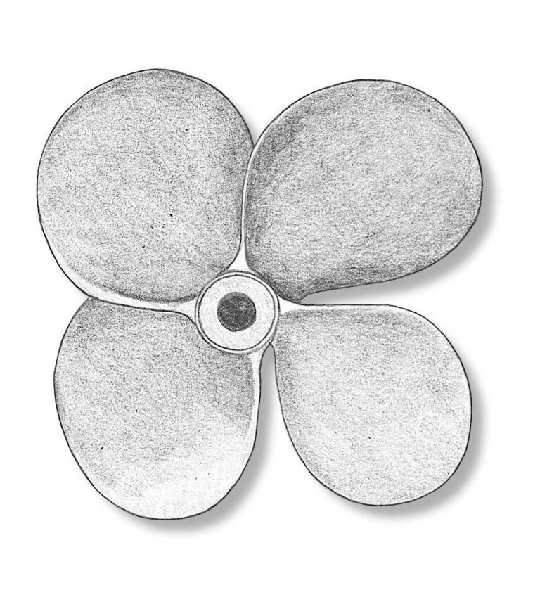 Metal 4 blade propellers for static models left 50mm