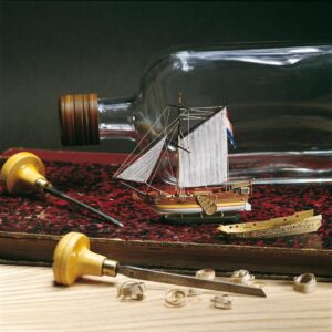 Golden Yacht Ship in a Bottle Kit