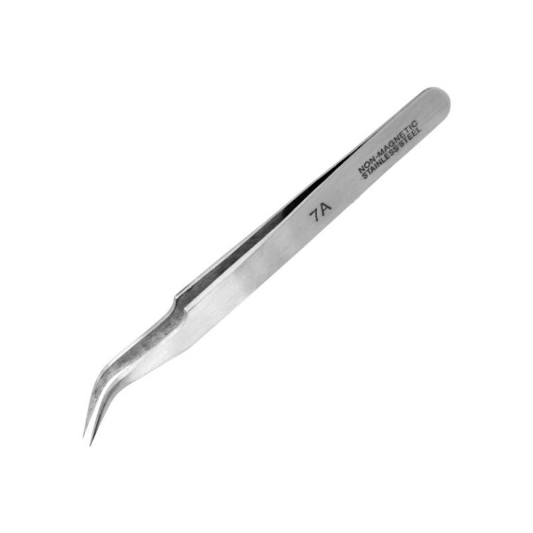Extra Fine Curved Stainless Steel Tweezers (115mm)
