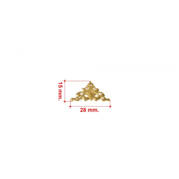 Type A Ornate Emblem Brass 25x14mm - Image 2