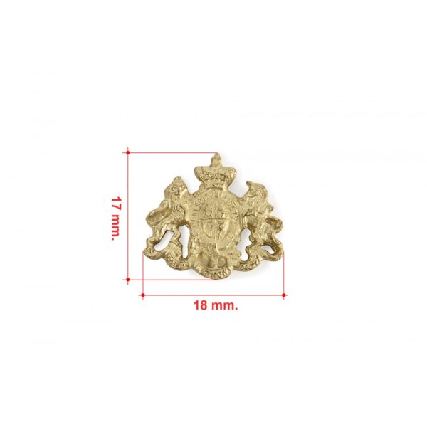 English Coat of Arms Brass 17mm - Image 2