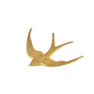 Ornate Brass Swallows 28x30mm